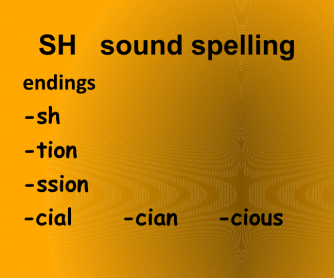 Variant Spellings of SH Sound in Noun Endings