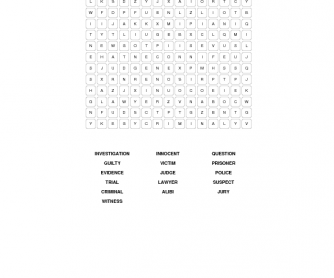 Crime Word Search