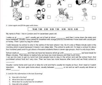 Movie Worksheet:A Day in Fred's Life