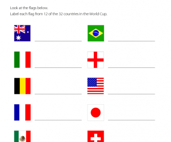 Label the Flags - World Cup Theme