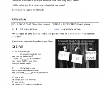 Song Worksheet: If I Fell by The Beatles (Conditional 2)