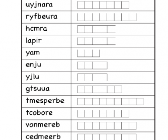 Months of the Year- Unscramble the Words