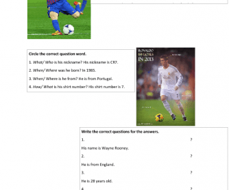 Football Player Facts to Practise Question Words