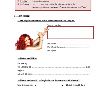 Song Worksheet: Umbrella by Rihanna