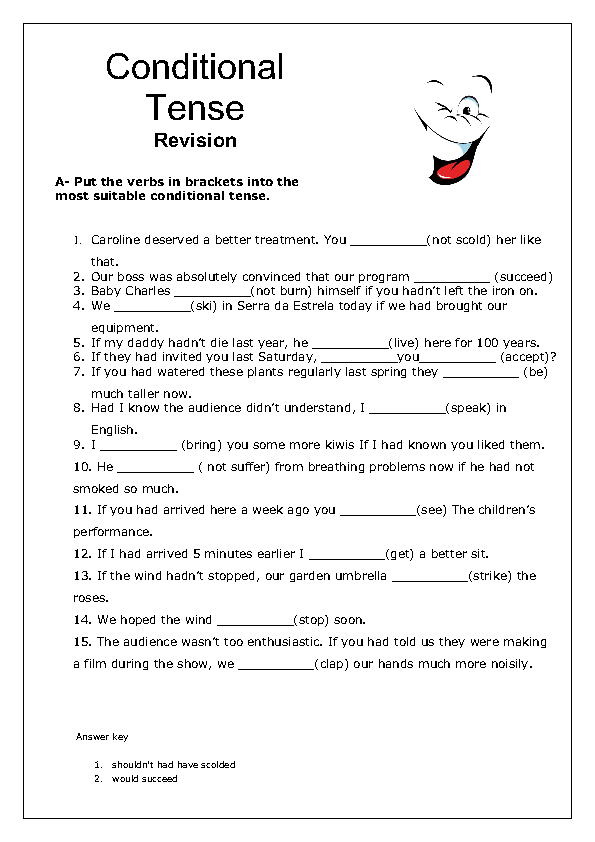 Conditional Tense Revision Worksheet