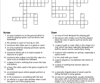 Sport: Crossword Puzzle