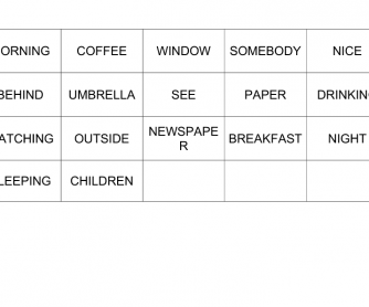 Song Worksheet: Song Cards