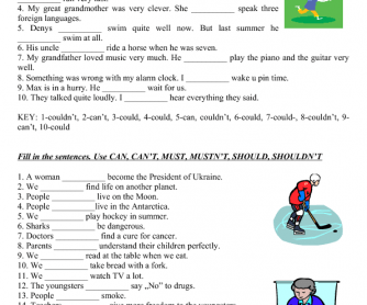 Modal Verb Practice (Elementary