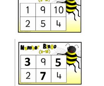 Bingo Numbers 1-10