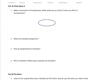 Song Worksheet: Another Day in Paradise (Simple Present)