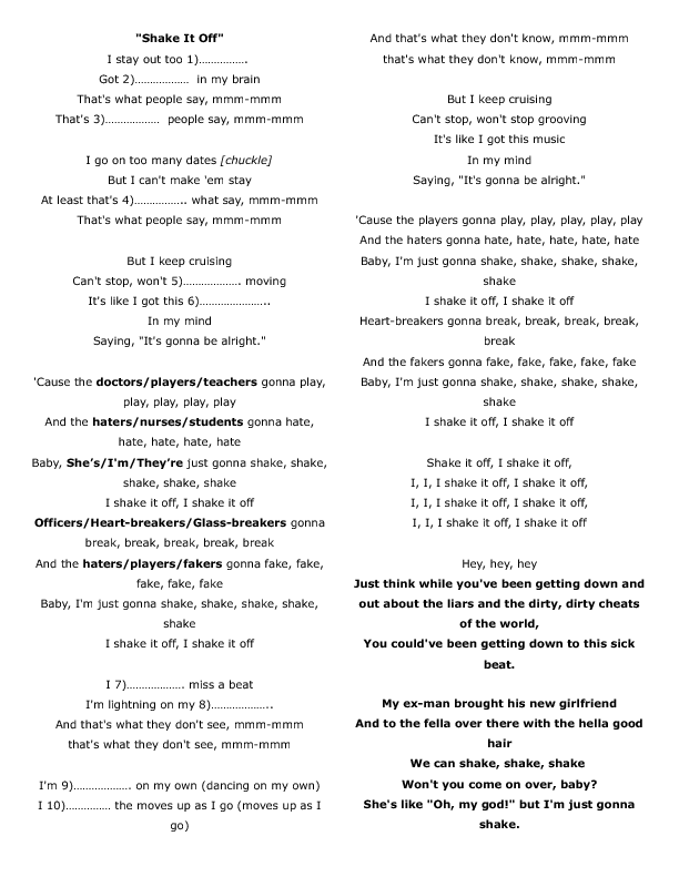 Перевод песни off. Shake it off текст. Шейк текст. Песня Shake it off текст. Тейлор Свифт Shake it off текст.