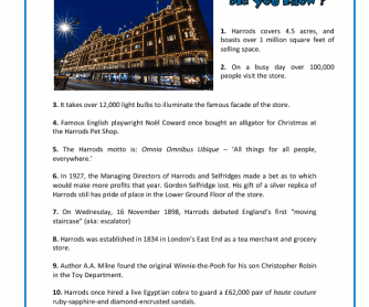 Interesting Facts about Harrods
