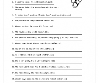 subordinating conjunctions worksheet