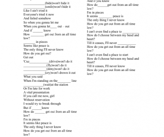 Song Worksheet: All Time Low by The Wanted (Present Continuous)