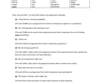 Stative Verbs