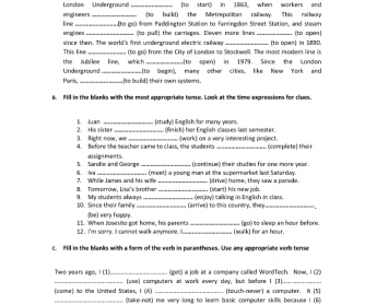 Tense Review Worksheet (Simple Past, Present Perfect, Past Perfect)