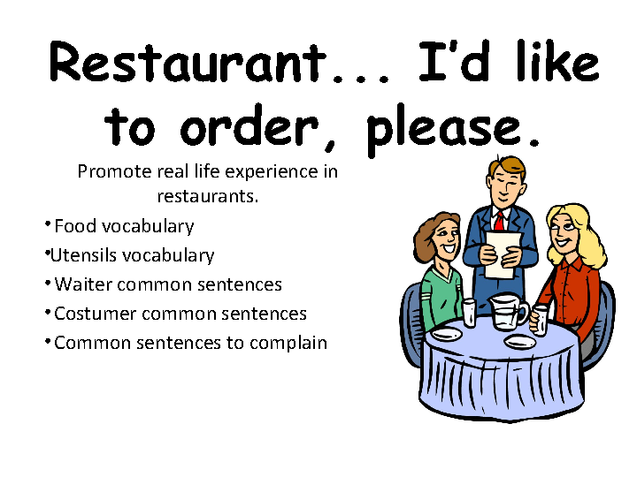 english for restaurant