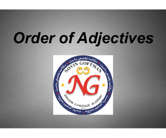 Order of Adjectives PowerPoint