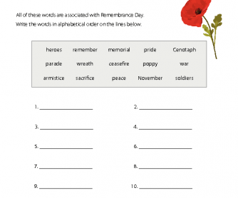 Alphabetical Order - Remembrance Day