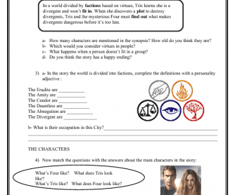 Movie Worksheet: Divergent