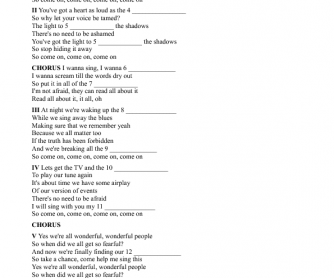 Song Worksheet: Read All about It (Part III)