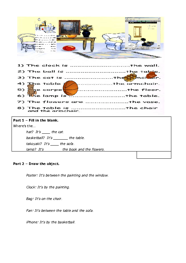 8 grade vocabulary worksheet Writing  of and Place Activity Drawing  Prepositions