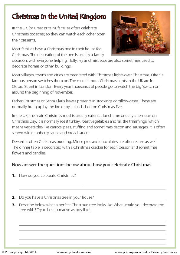 friends and 6 family worksheet United Christmas in Comprehension Kingdom  the  Reading