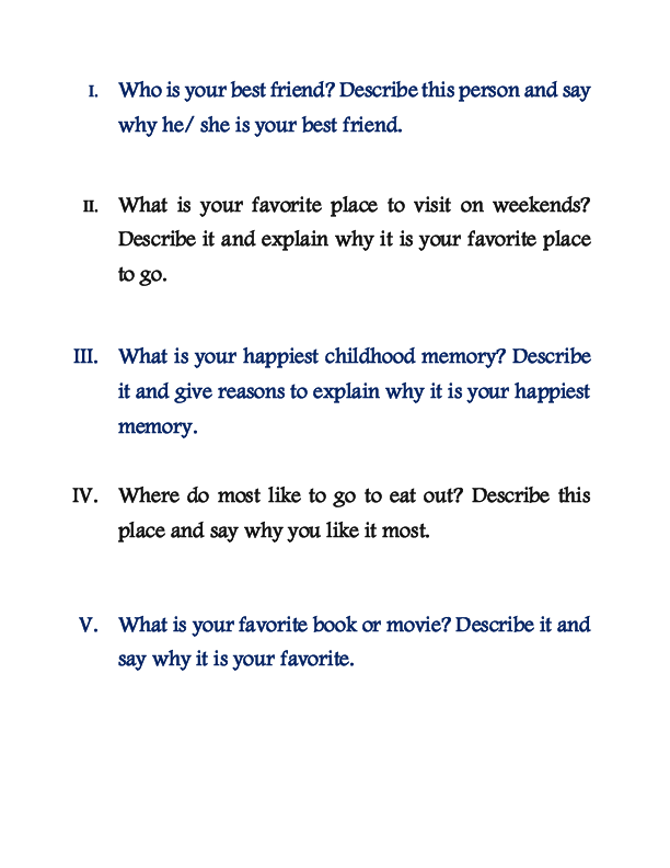 question writing toefl practice 1 Questions Speaking