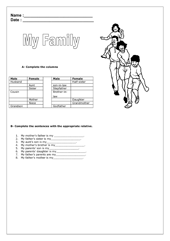 my-family-worksheet