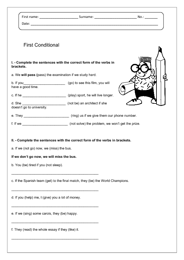 Conditional Worksheets Printables