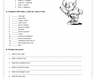 Exclamations Worksheet