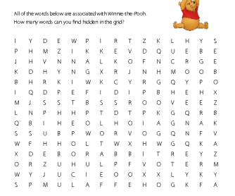 Word Search - Winnie-the-Pooh