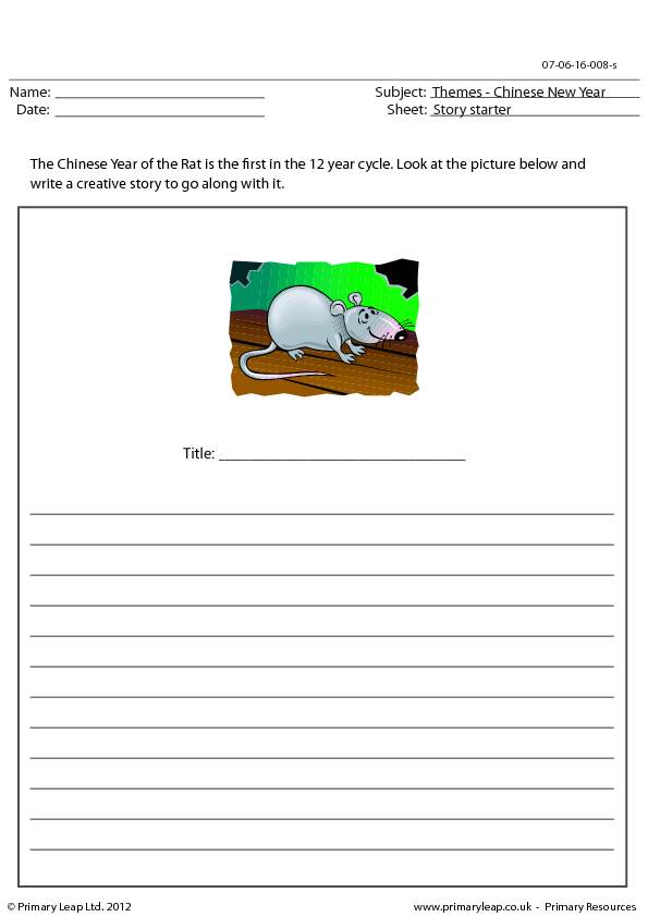 Creative Writing Exercise - Chinese New Year (Year of the Rat)