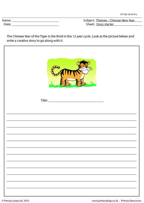 creative writing exercise chinese new year year of the tiger