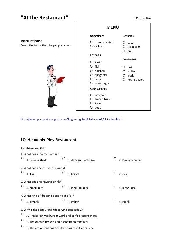 77 free restaurants and cafes worksheets