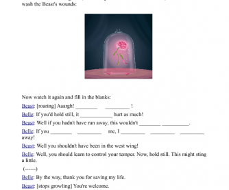 Movie Worksheet: Beauty and the Beast (Third Conditional)