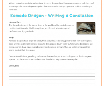 Writing a Conclusion - Komodo Dragons