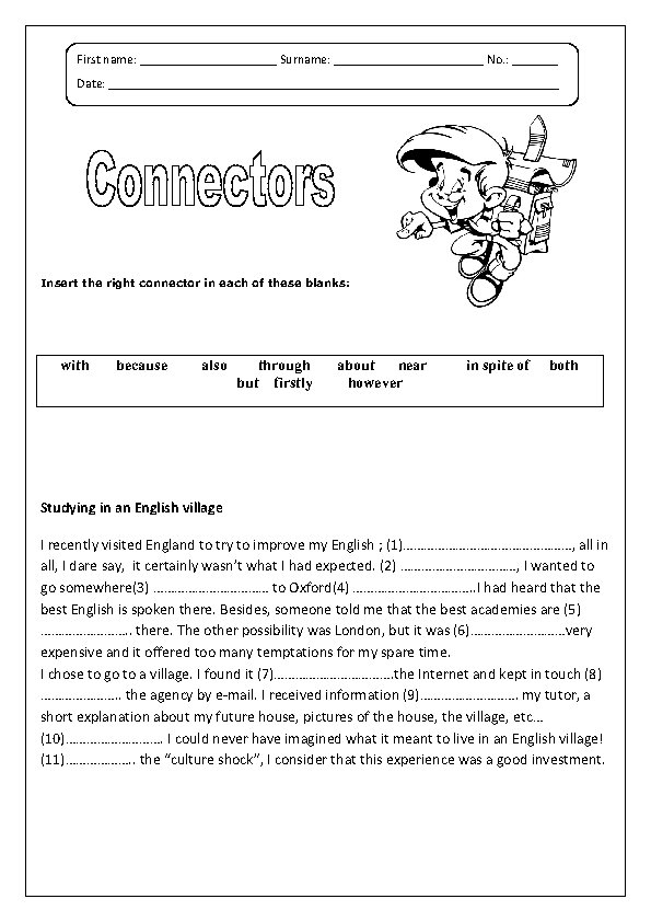 Connectors Worksheet