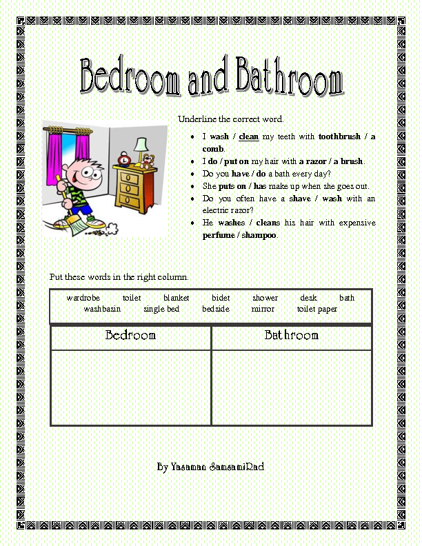 Describe Bedroom And Bathroom