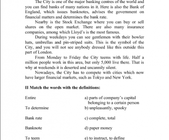 Reading for Business English: The City of London