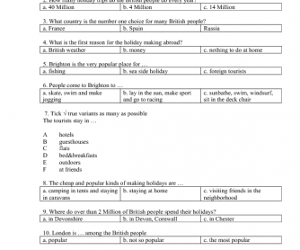 Movie Worksheet: Window in Britain, Holidays (Progress Check, 6th Grade)