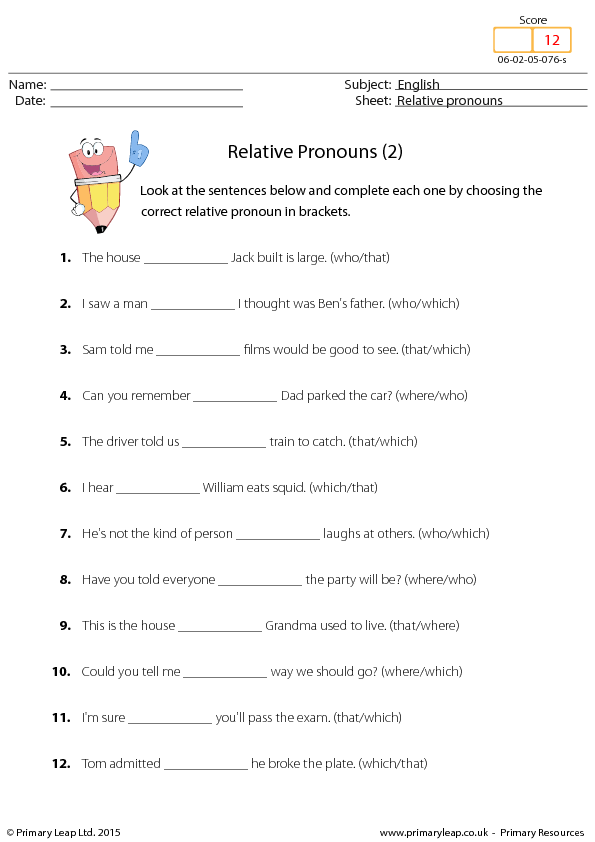 Reflexive Pronoun Worksheet For Grade 2