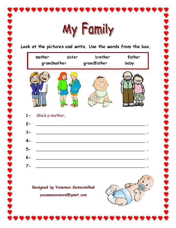 family worksheet grade pdf 1 My Family