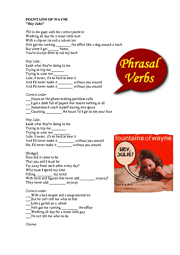 song-worksheet-hey-julie-phrasal-verbs