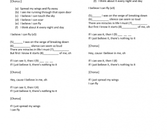 Song Worksheet: I Believe I Can Fly by R.Kelly