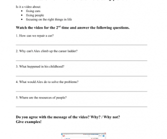 Movie Worksheet: Turning Problems into Solutions