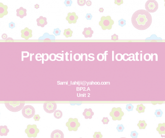 Prepositions of Location