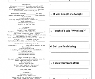 Song Worksheet: I Can Only Imagine by C. Brown and D. Guetta