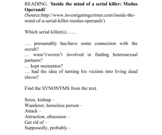 Inside the Mind of a Serial Killer: Modus Operandi