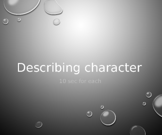 Describing Character PPT